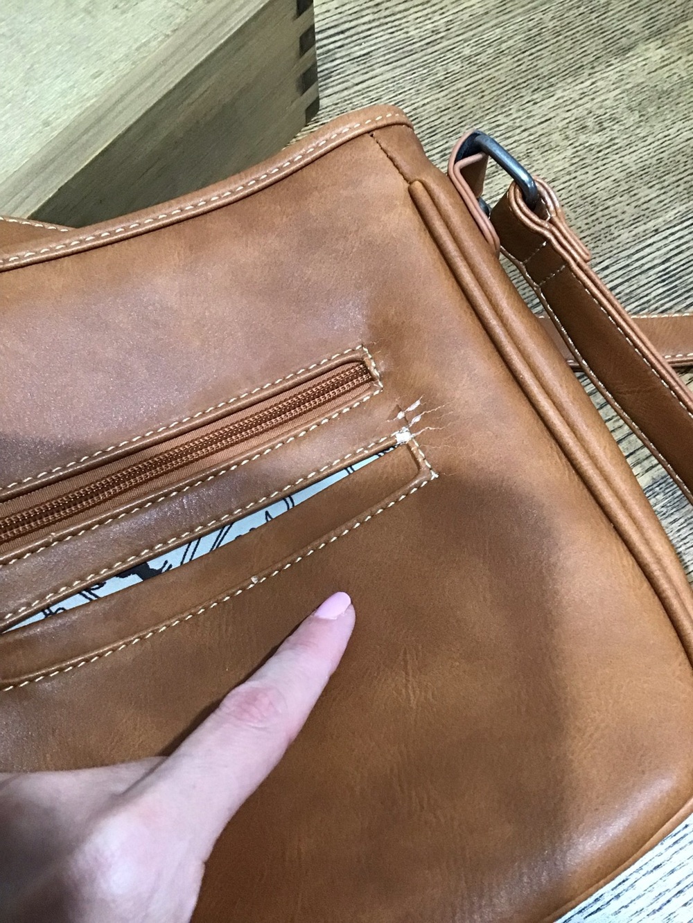 Montana West Brown/Tan Buffalo Crossbody Bag with Stud Trim - Picture 7 of 7
